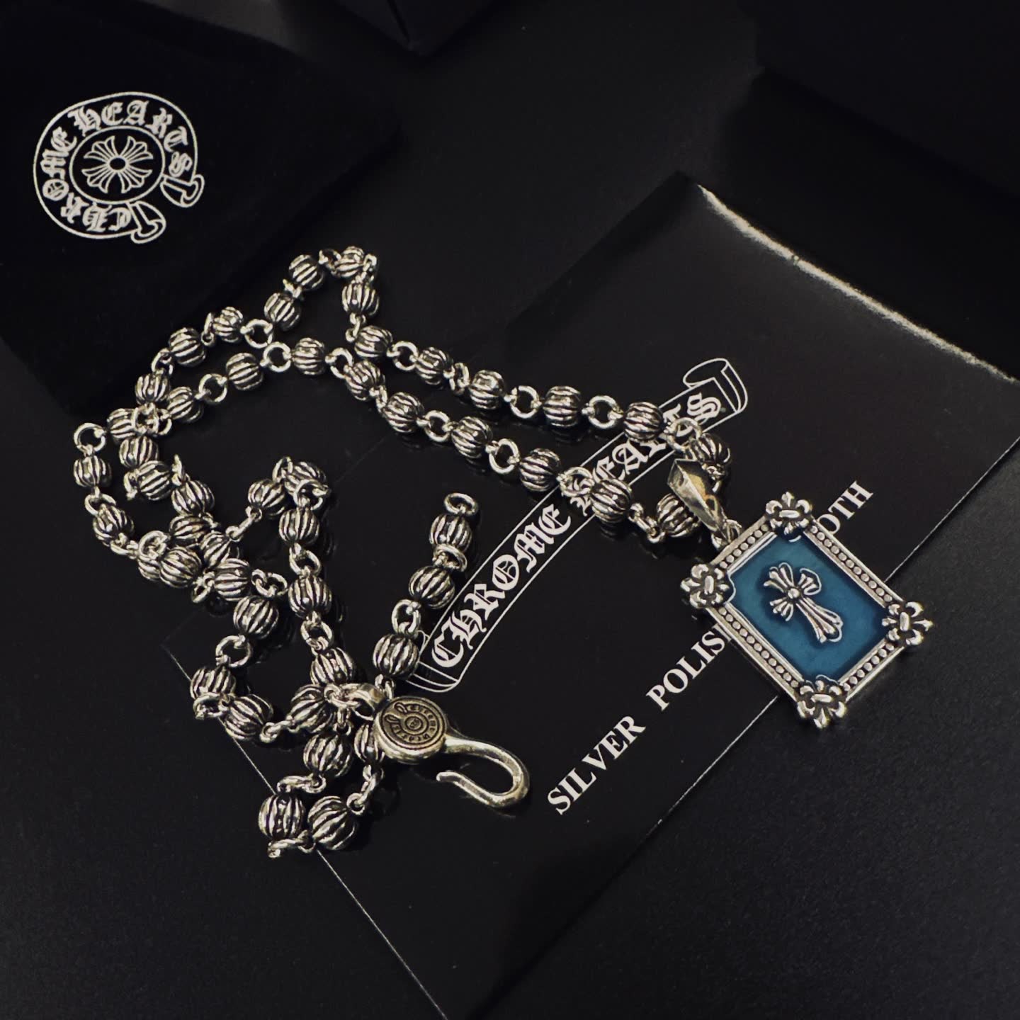 Chrome Hearts Silver Cross Pendant Necklace